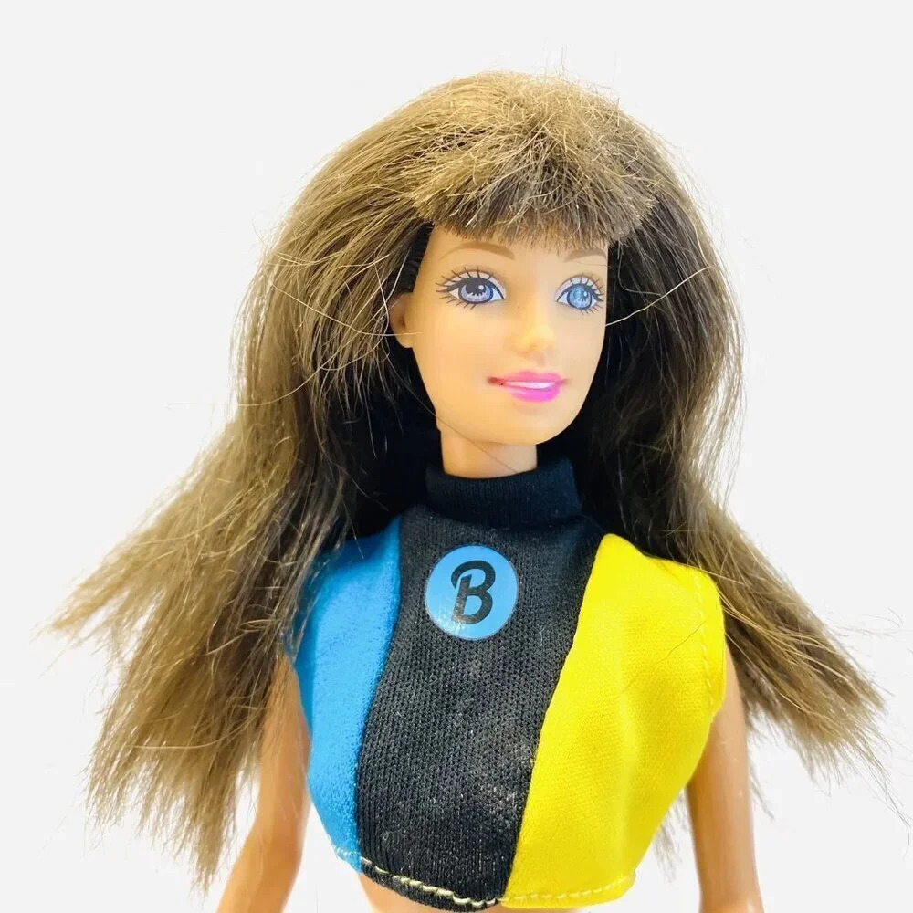 MATTEL BARBIE Doll Brunette Hair Brown Eyes Lifeguard 2 Piece Outfit 12" Tall - Picture 2 of 13